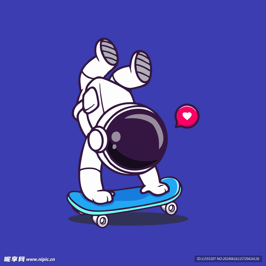 可爱宇航员卡通矢量儿童插画