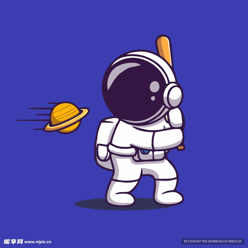 可爱宇航员卡通矢量儿童插画