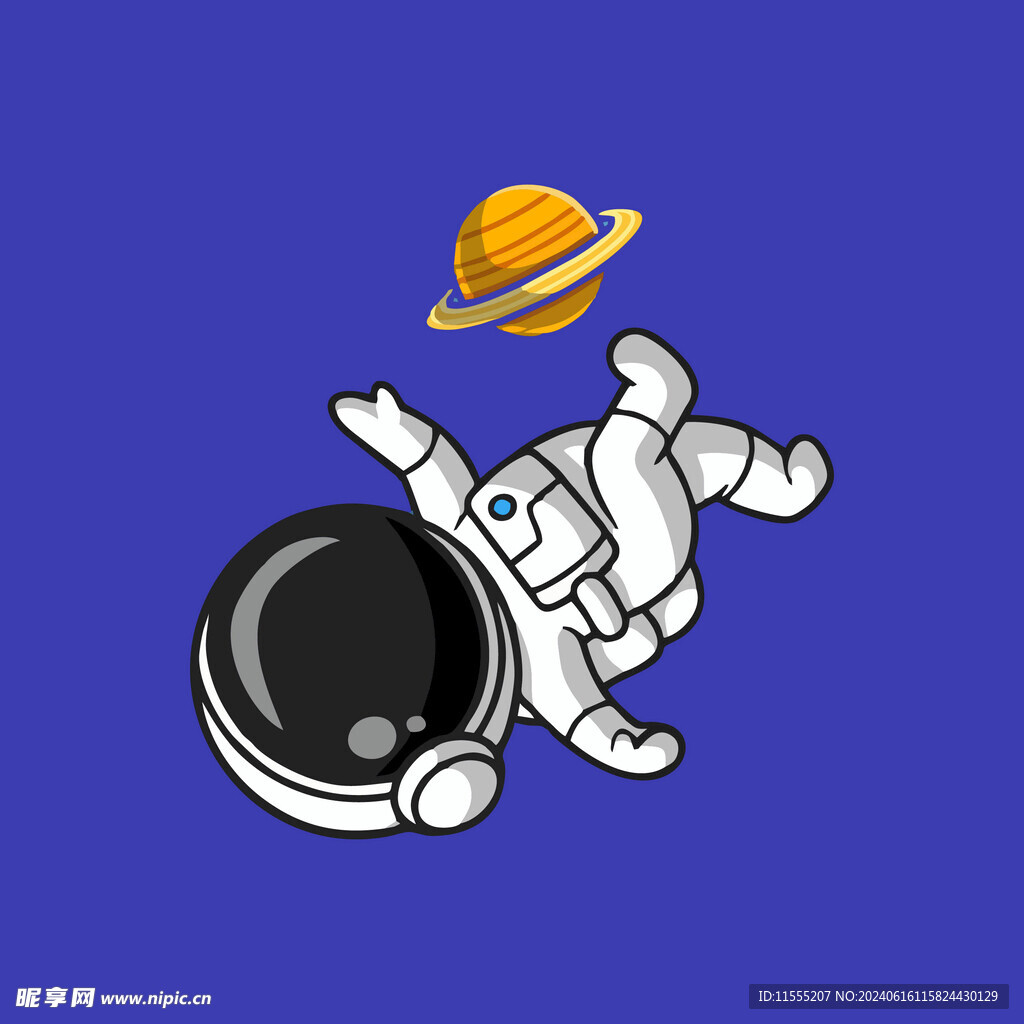 可爱宇航员卡通矢量儿童插画