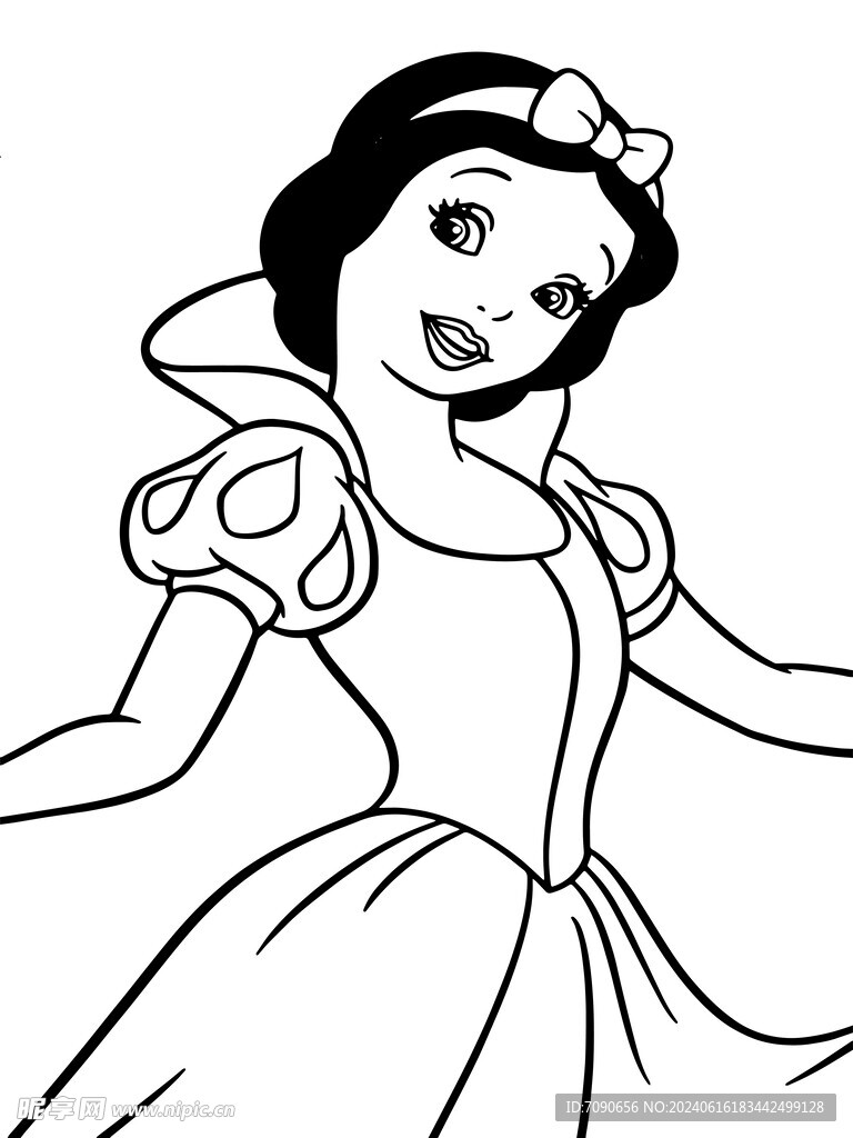 黑白手绘卡通人物