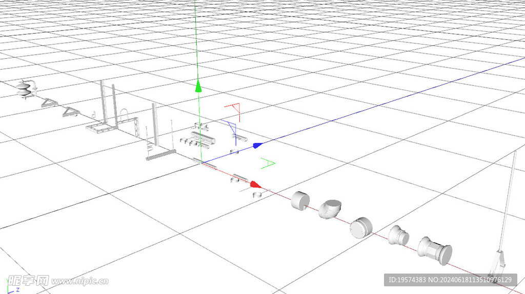 C4D模型 电线杆子