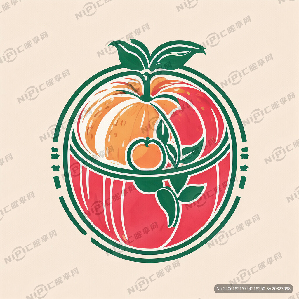 用新丽创作标志 桃子 食品行业