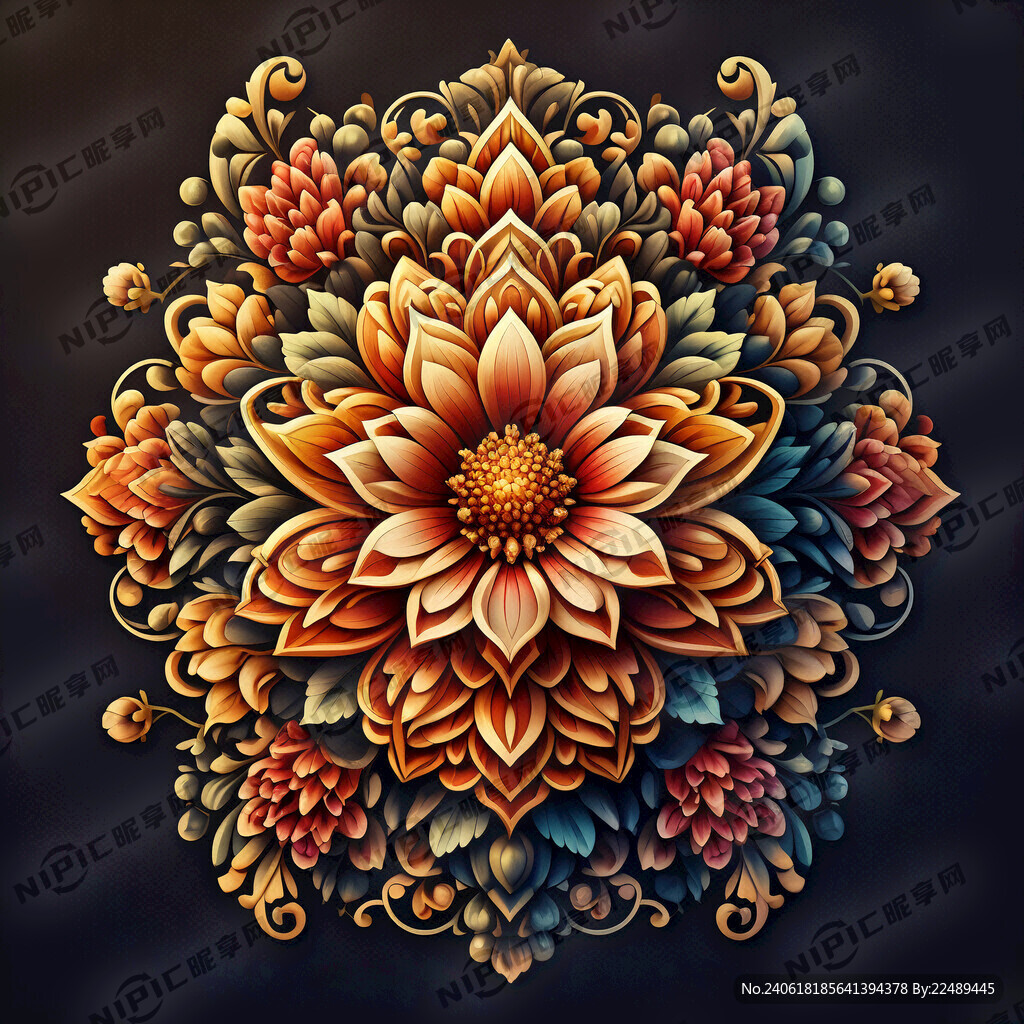 生成一个大写的花标识