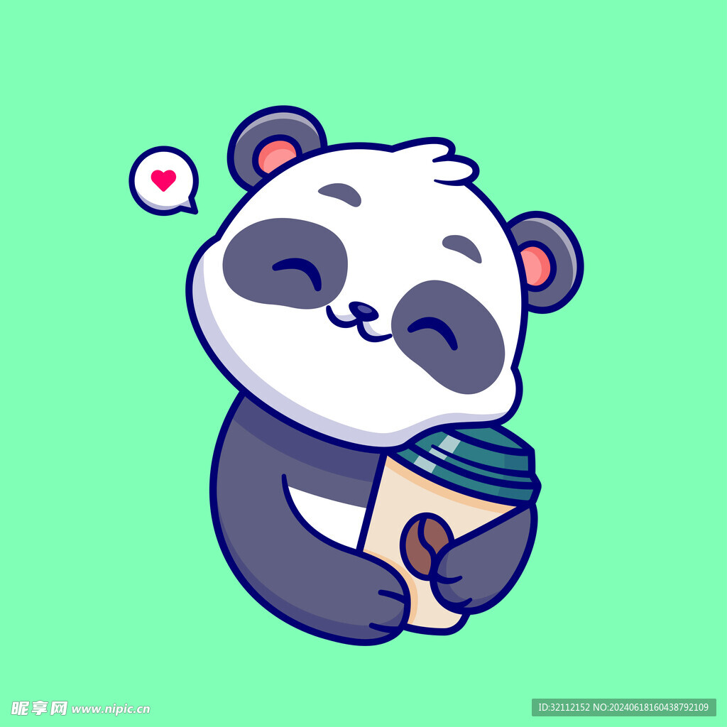 矢量卡通熊猫