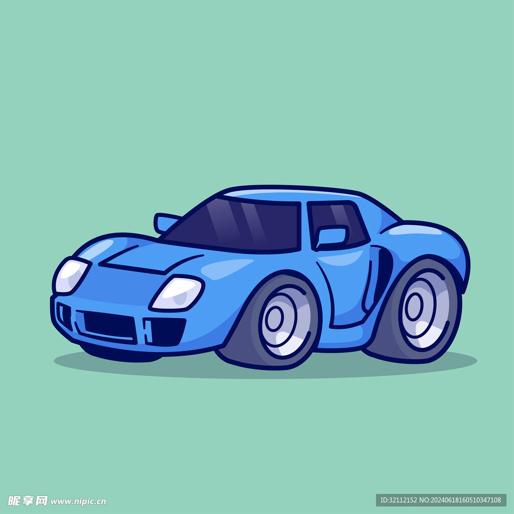矢量卡通跑车