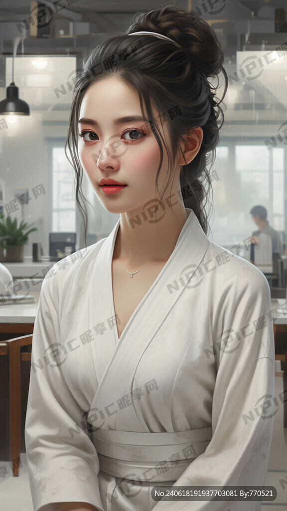 美女 采耳师 白色 现代