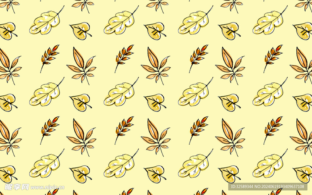 卡通叶子纹理背景 