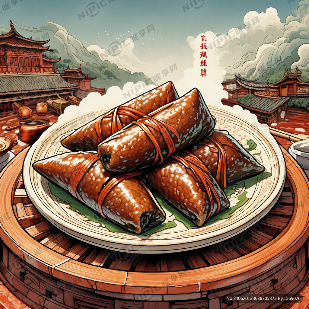 闽南肉粽细节特写