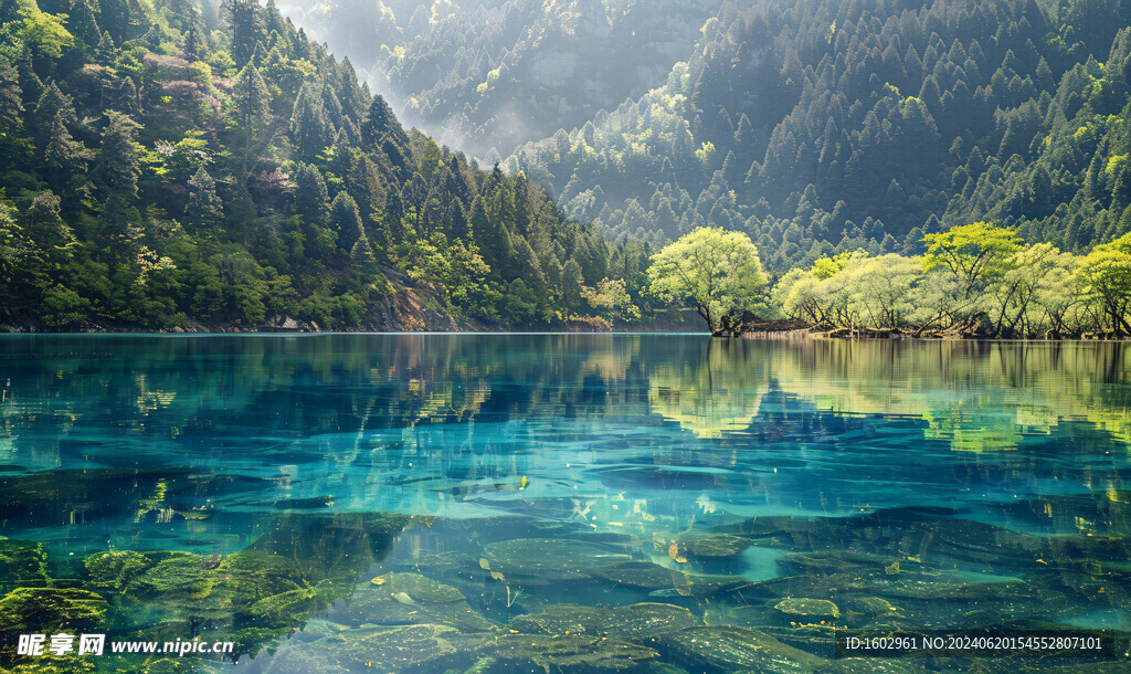 九寨沟五花湖摄影图片