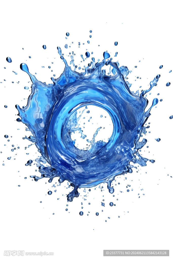 透明底水花流波浪