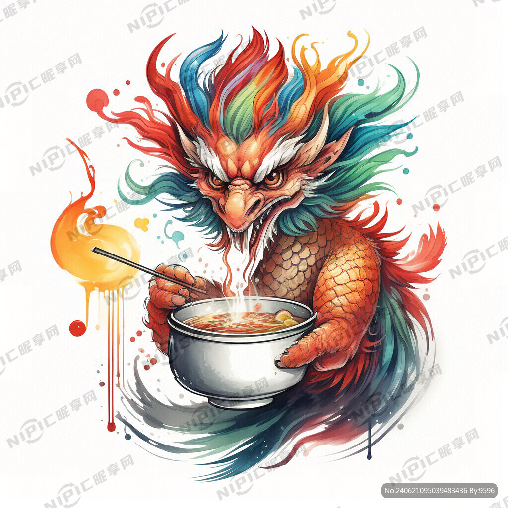 一只中国远古神兽 抱着一只火锅