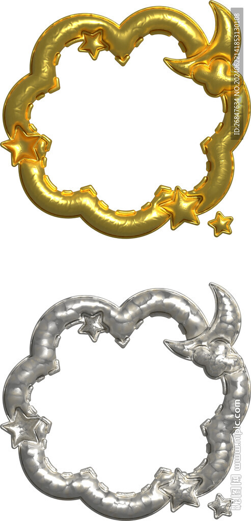 3D膨胀风金色相框