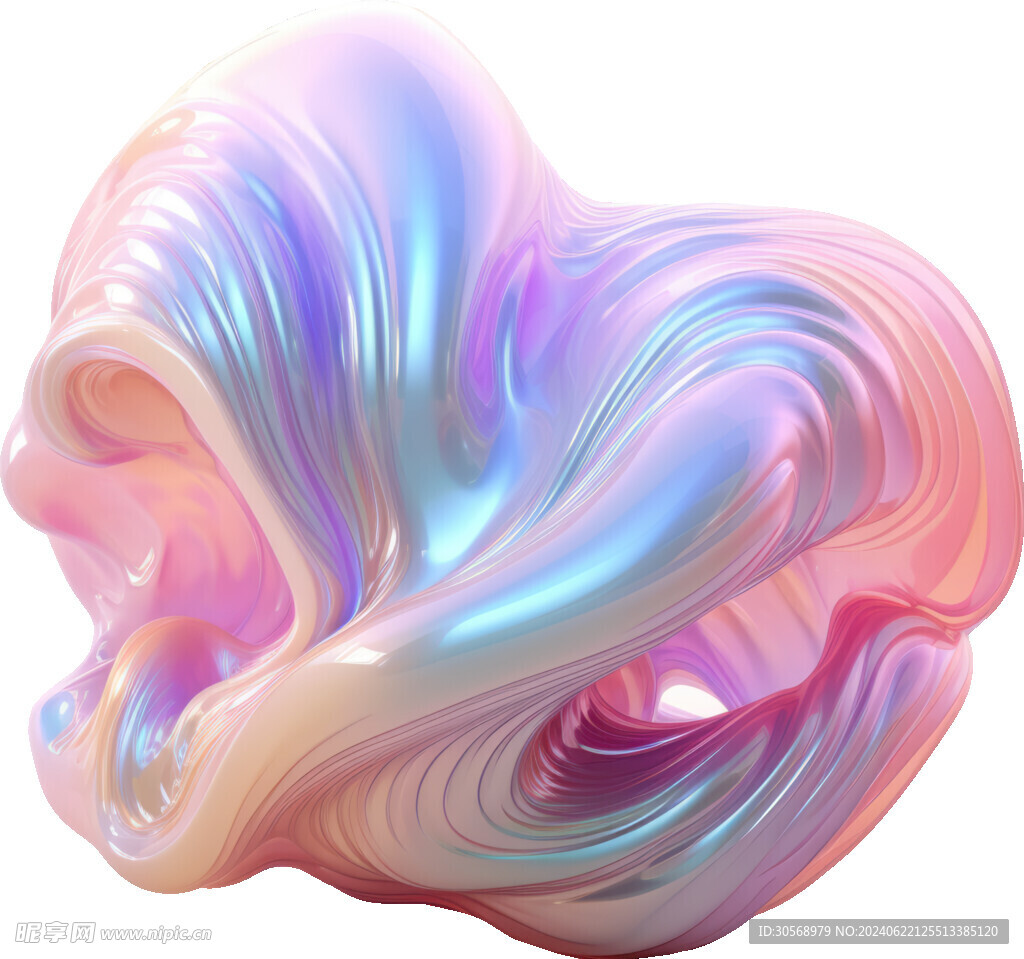 抽象艺术糖果色金属虹彩图形