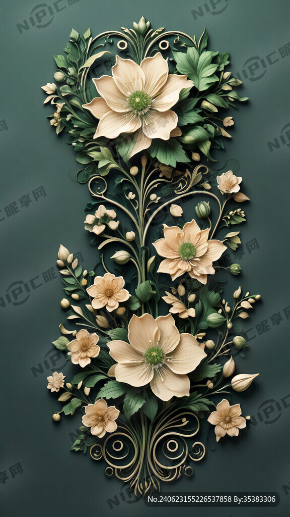 书签设计 有没花 有绿色