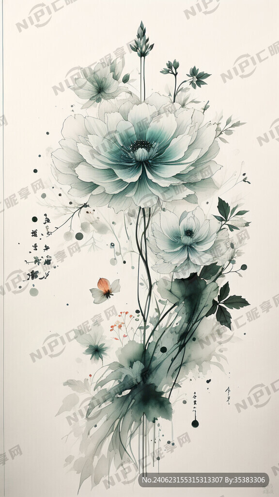 书签设计 有没花 有绿色