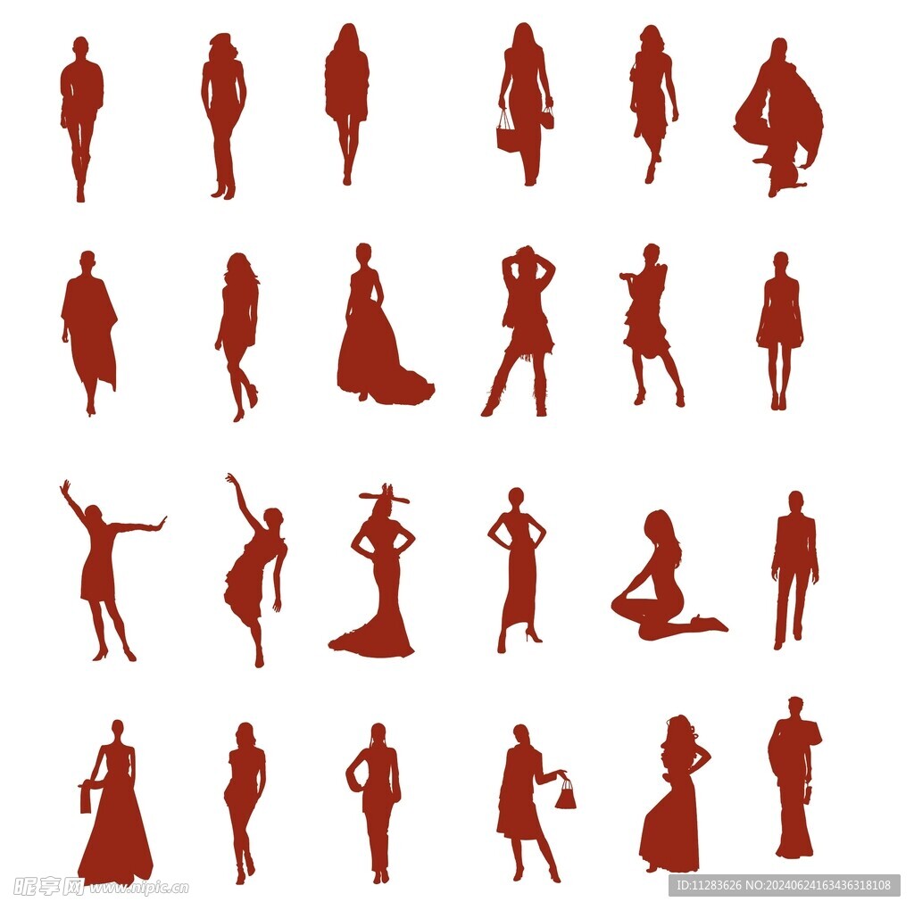 女性人物轮廓剪影