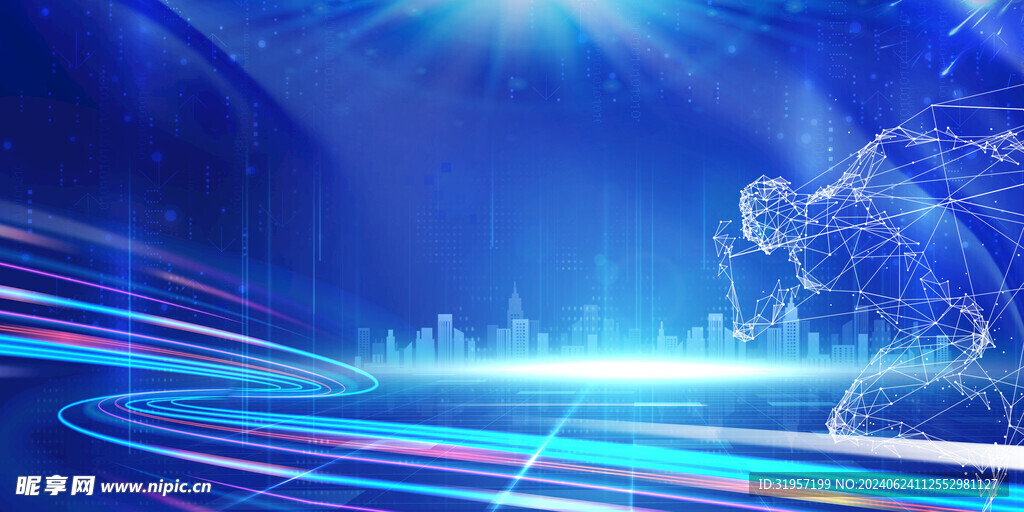 蓝色科技简约背景