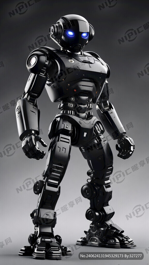 一个机器人 霸气的 背景黑色