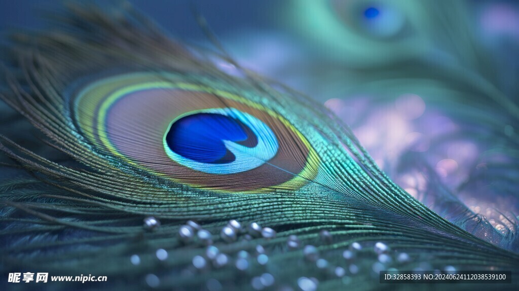 孔雀羽毛特写