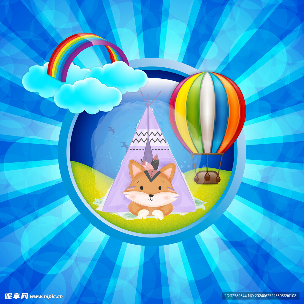   卡通动物装饰画  