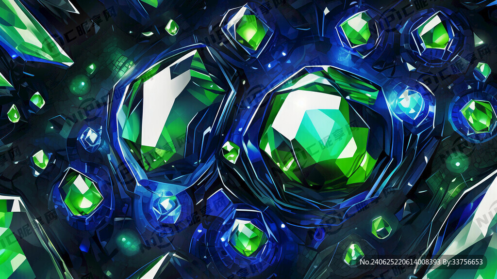 蓝宝石、绿宝石科技风格的图片