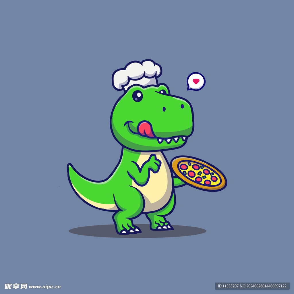 可爱霸王恐龙矢量卡通插画