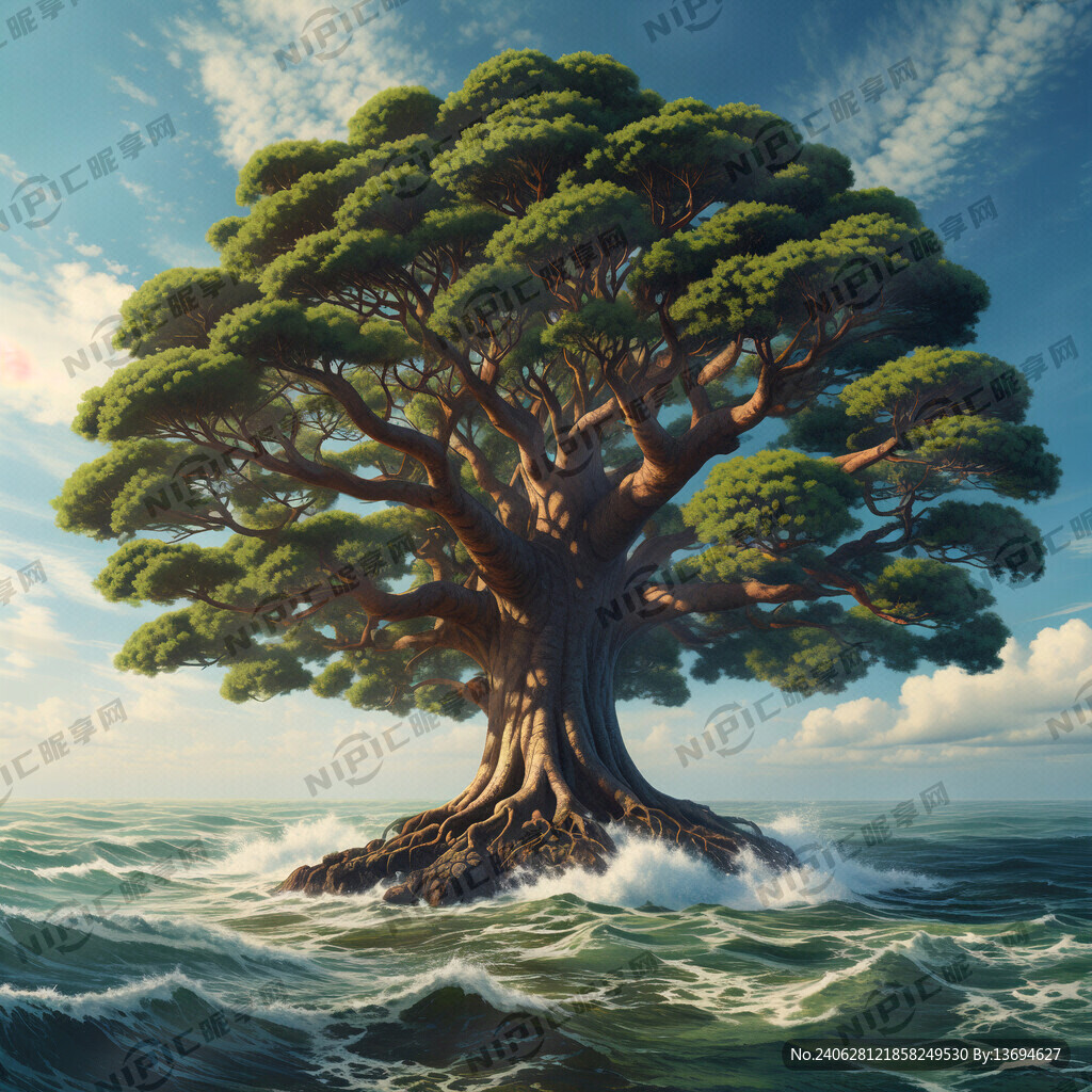 海上一个繁茂的大树