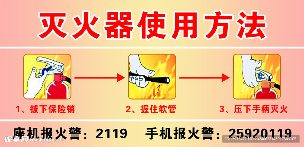 灭火器使用方法