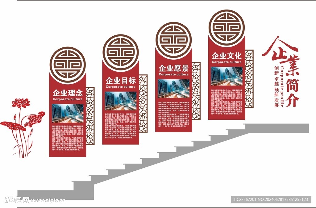 企业楼梯文化墙