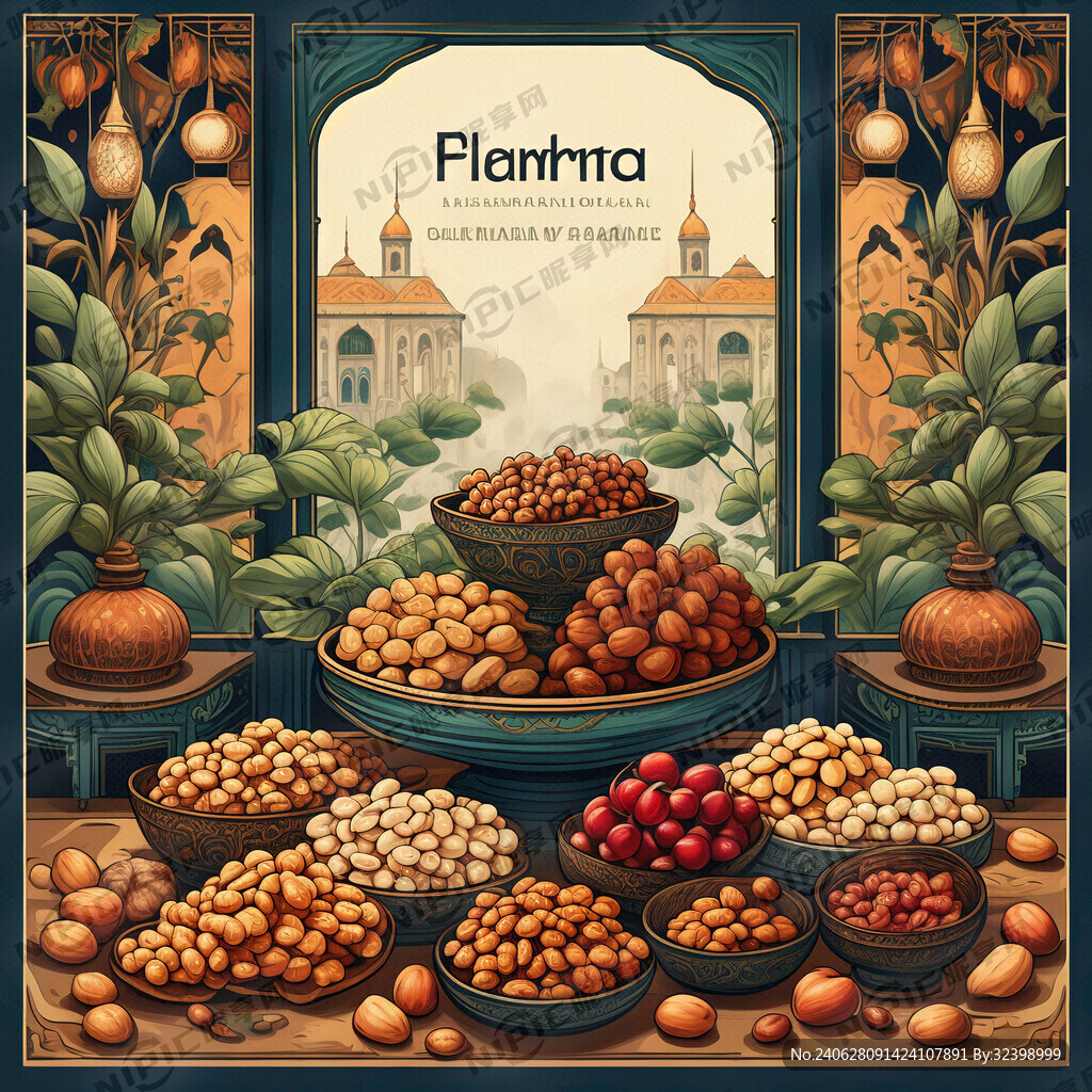 外贸设计 干果 坚果 插画