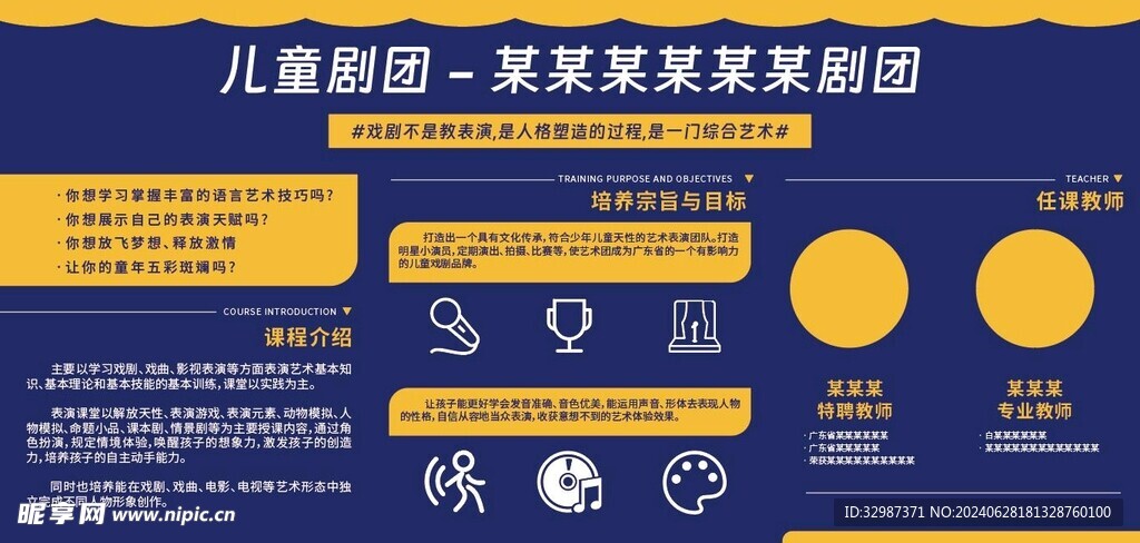 儿童剧团海报展板