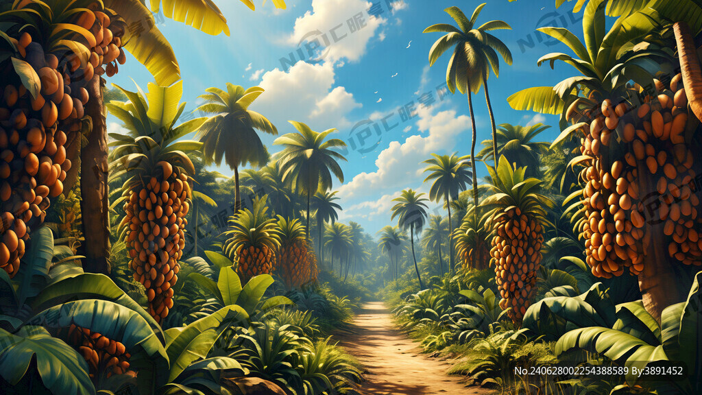 热带香蕉树 菠萝园香蕉树