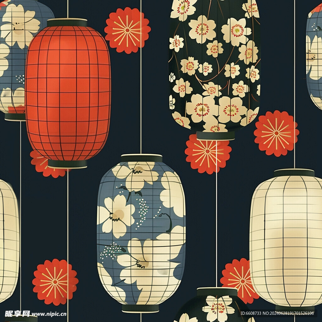 灯笼日式风格背景