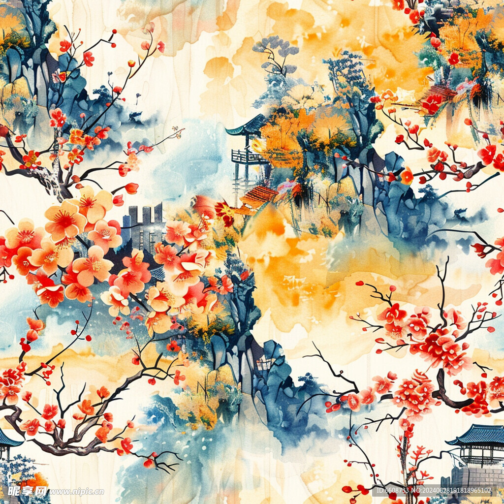 风景画日式风格背景