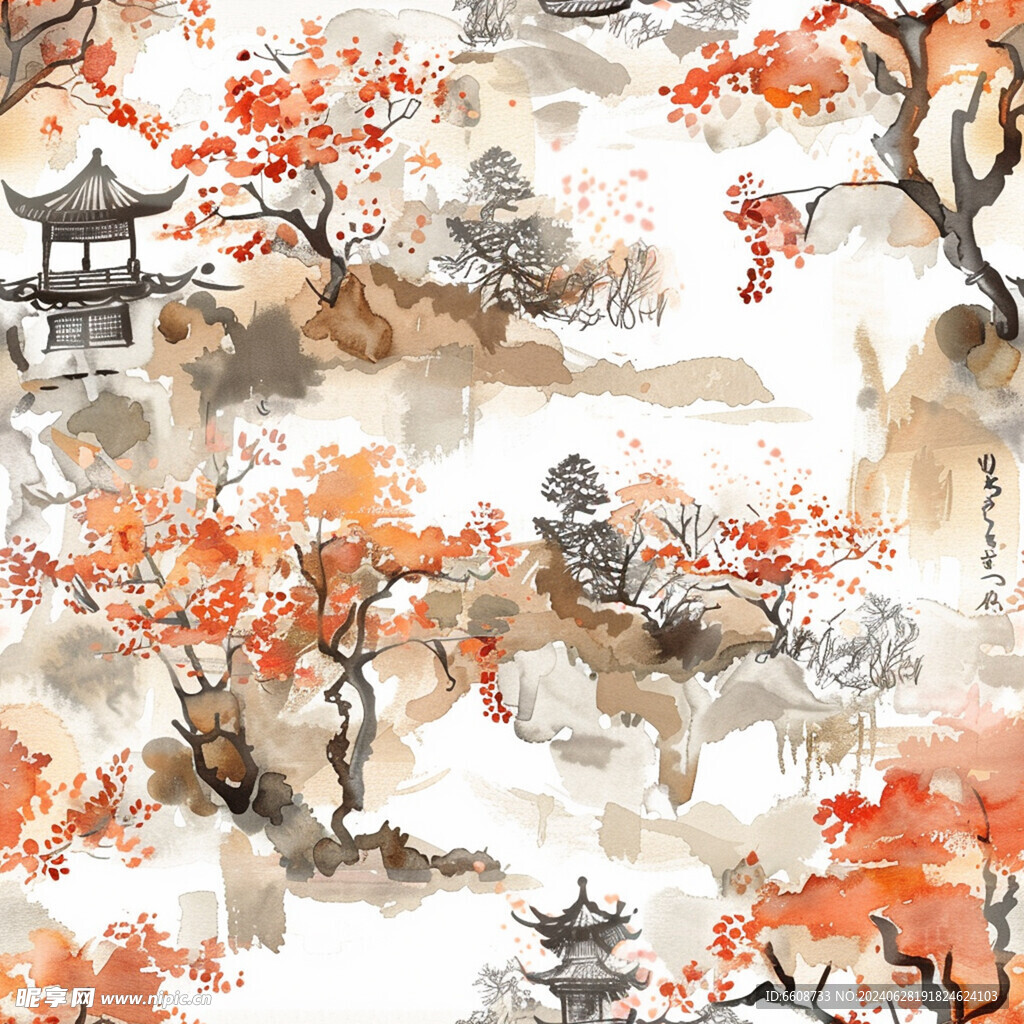 风景画日式风格背景