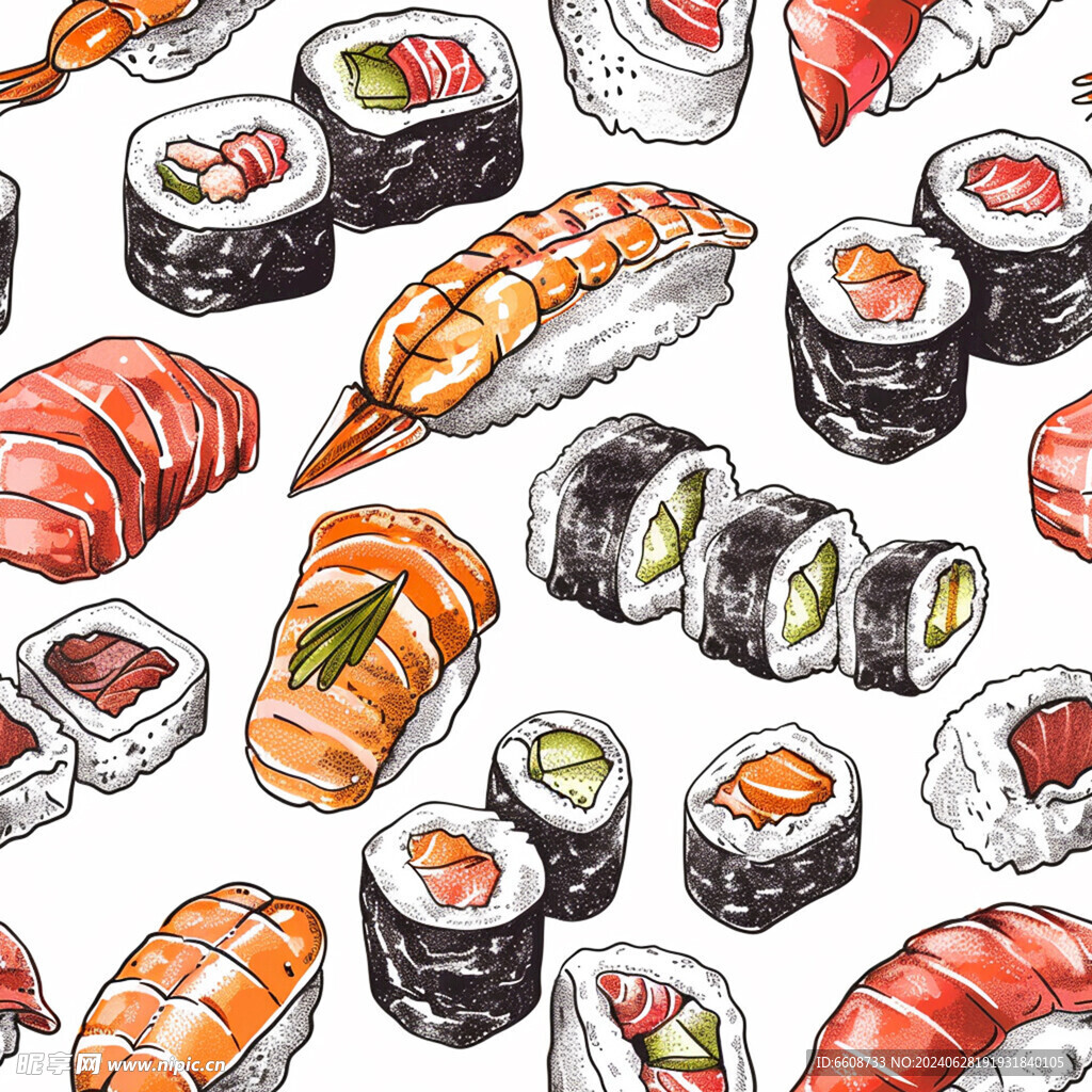 寿司日式风格背景素材