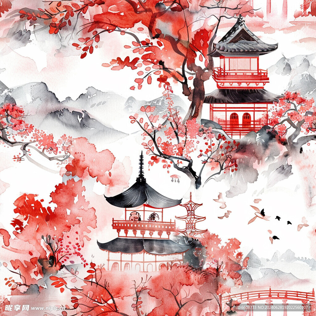 风景画日式风格背景