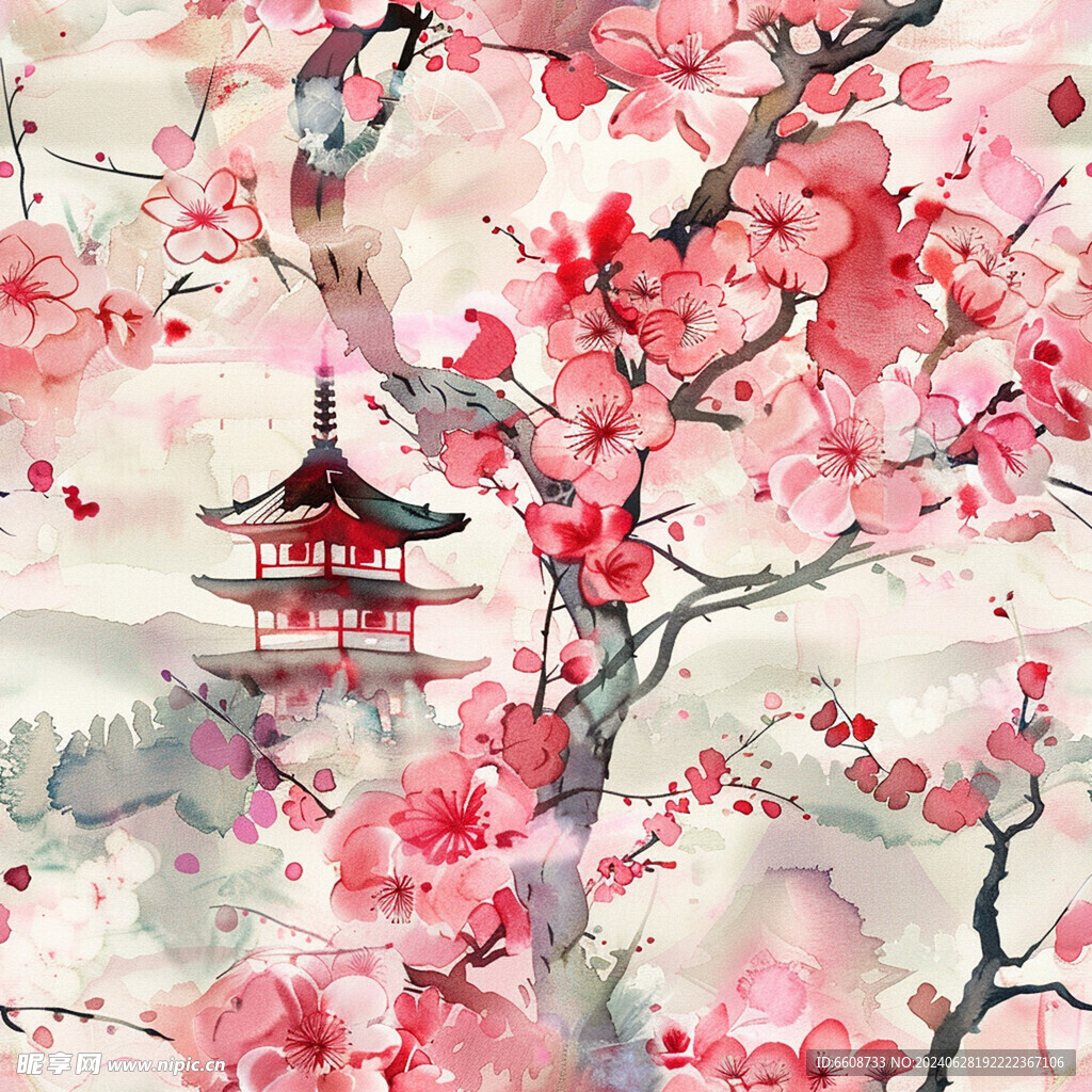 风景画日式风格背景