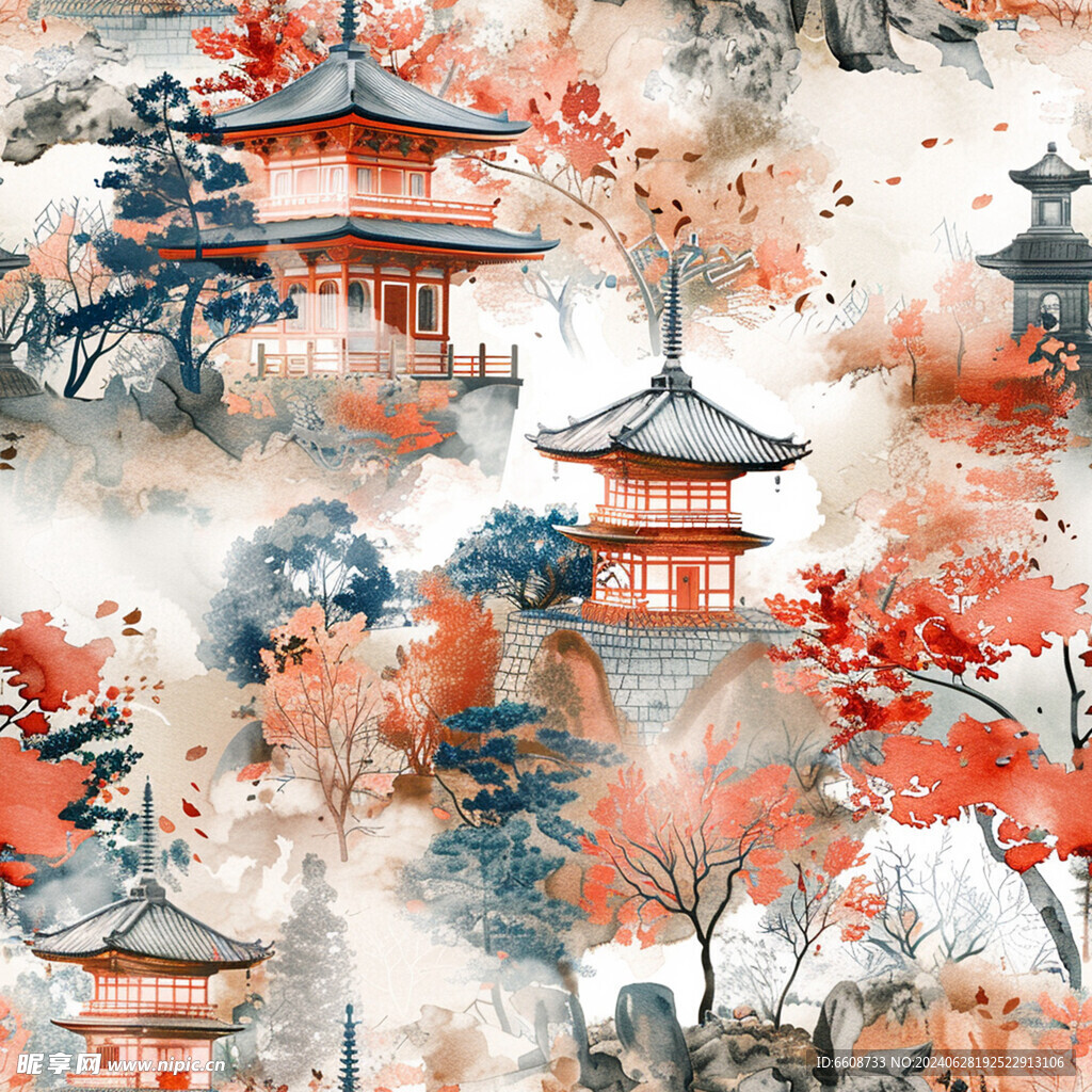 风景画日式风格背景