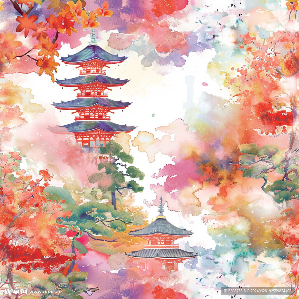 风景画日式风格背景