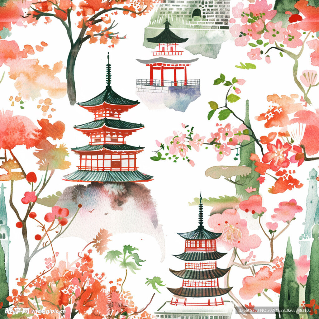 风景画日式风格背景