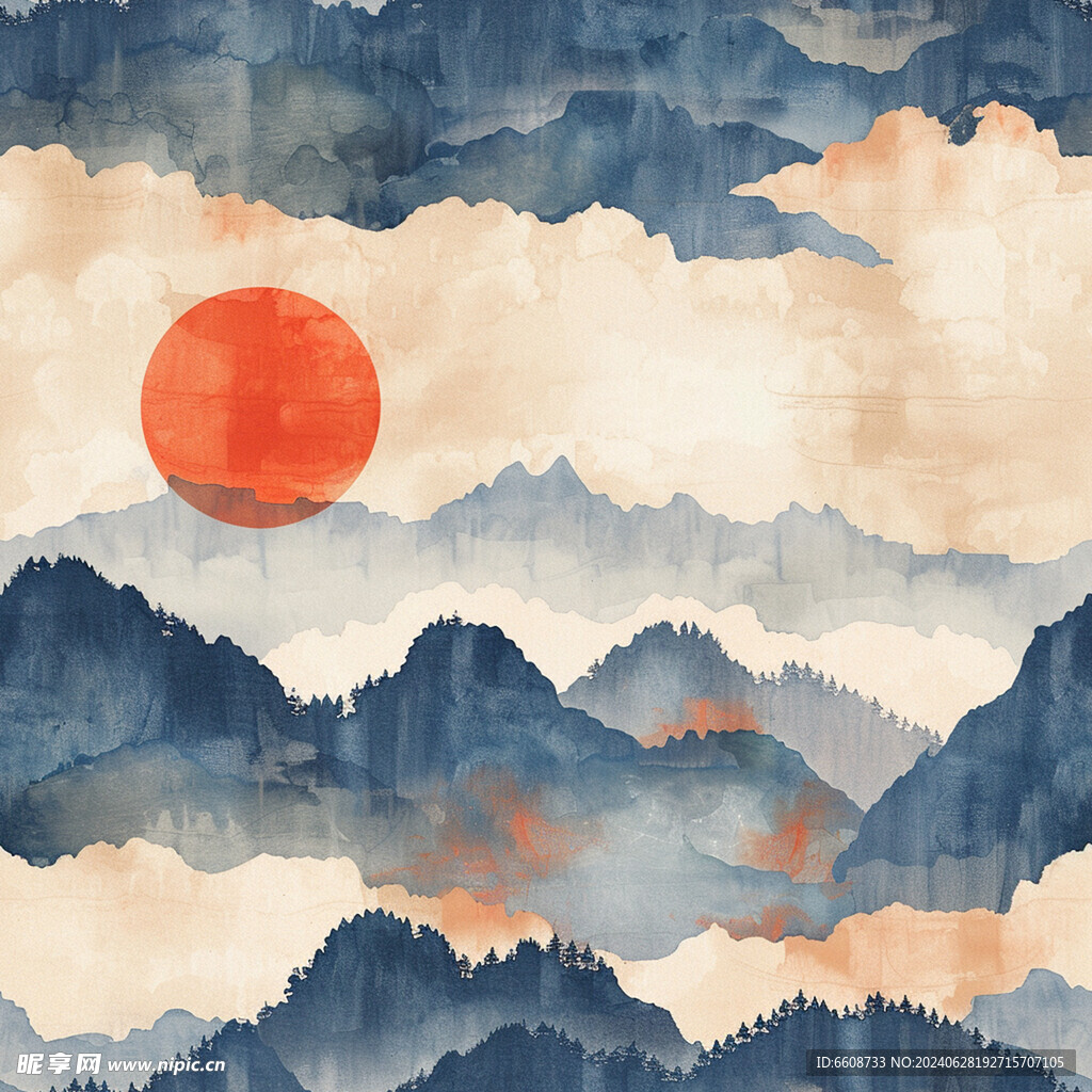 风景画日式风格背景