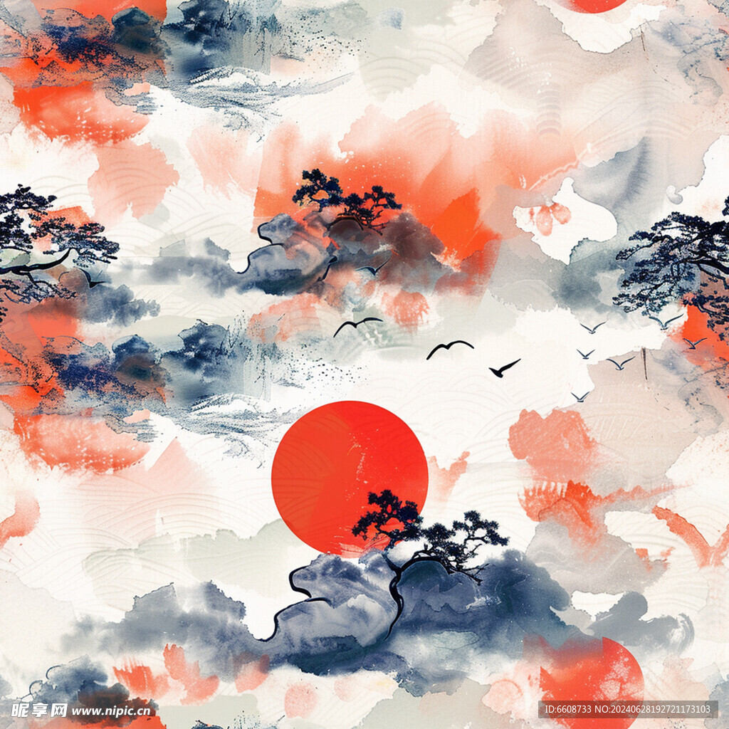 风景画日式风格背景