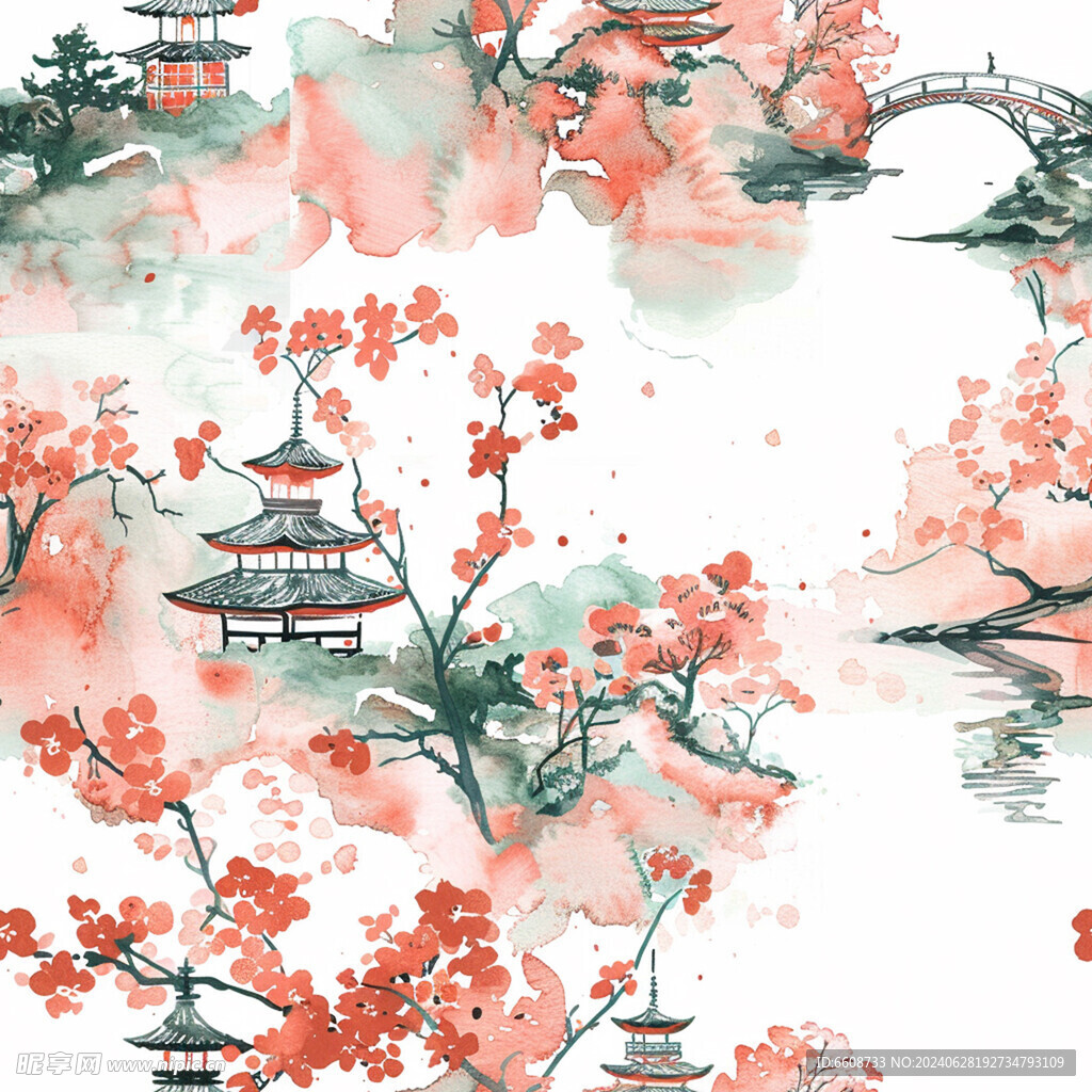 风景画日式风格背景