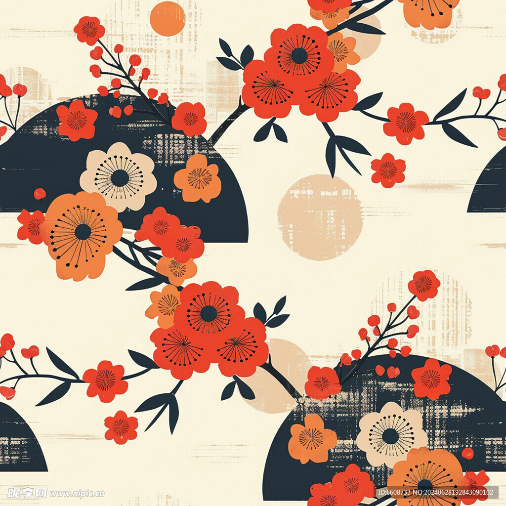 花朵日式风格背景