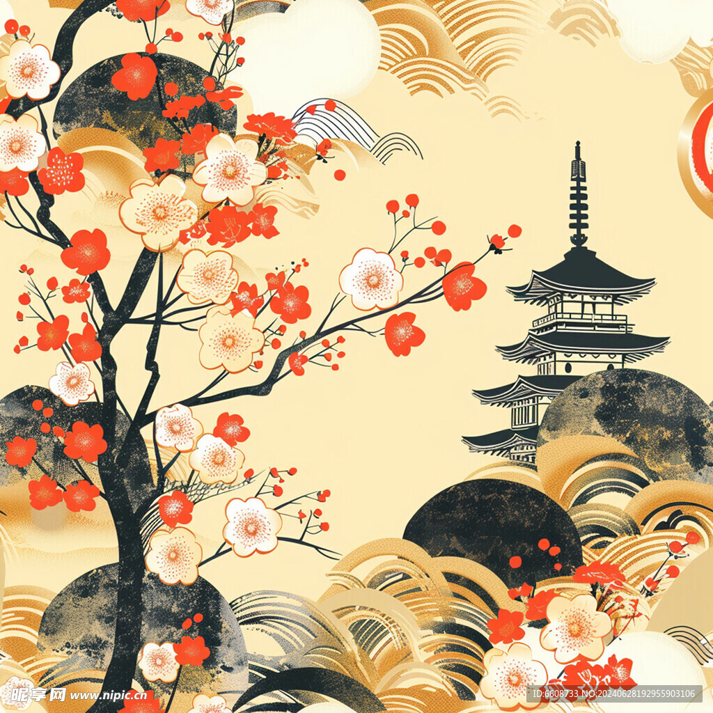 风景画日式风格背景