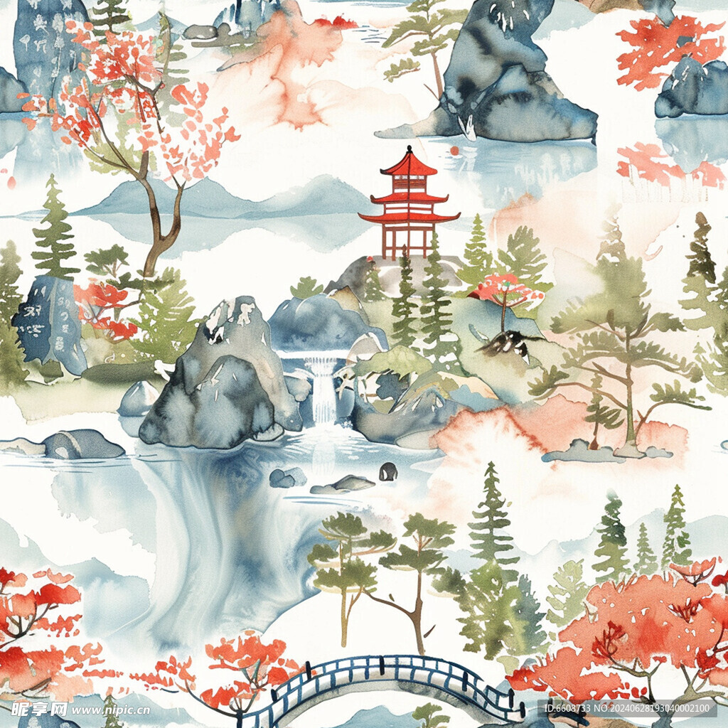 风景画日式风格背景