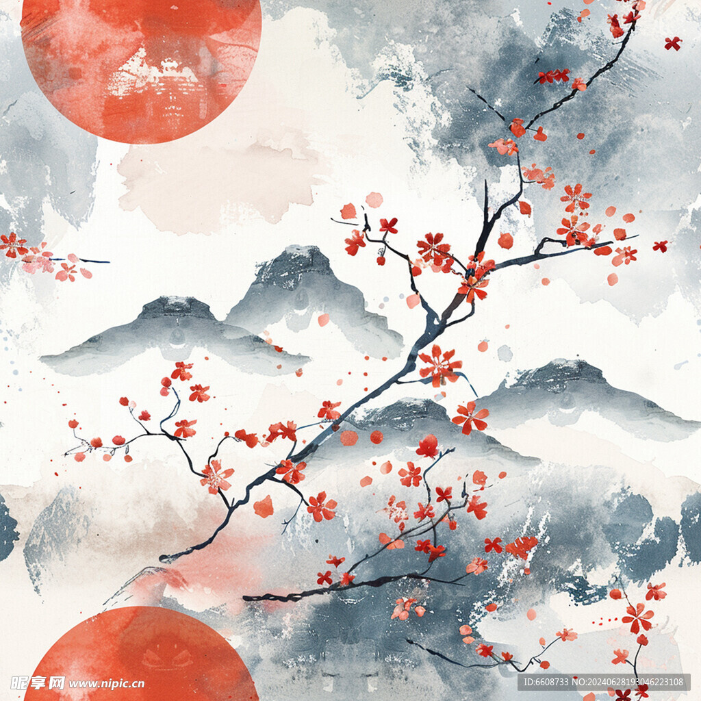 风景画日式风格背景