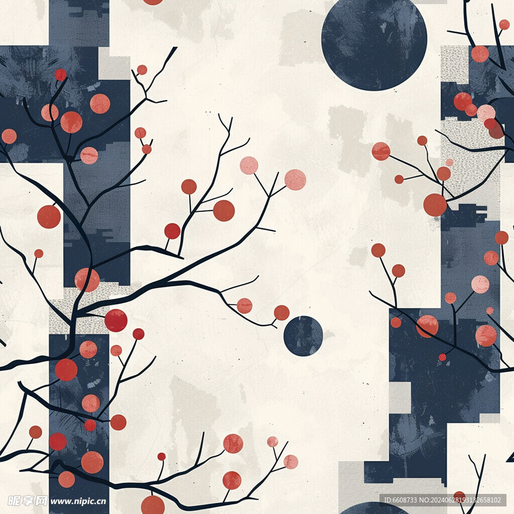 梅花日式风格背景