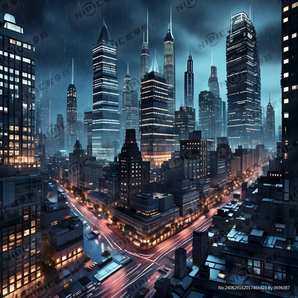 城市夜景 高楼大厦 灯光 壮观